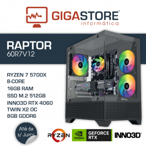 Desktop Gaming RAPTOR-60R7V12 RYZEN 7 5700X 16GB RAM 512GB SSD W11